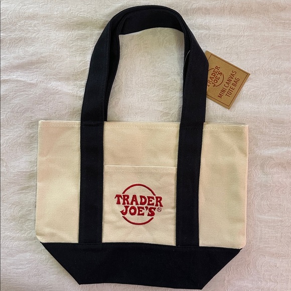 Trader Joe'S Handbags - Trader Joe’s Mini Logo Tote Navy Blue Small Grocery Shopping Bag Canvas